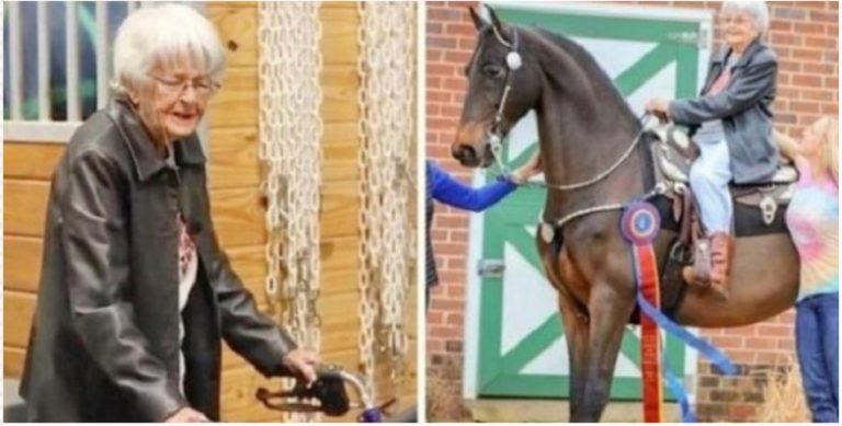 Une douce femme de 97 ans a réalisé son souhait et a fait une dernière balade à cheval