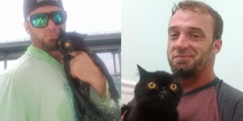 Le capitaine a sauvé le chat en sautant du pont